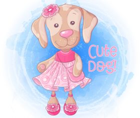 Funny cartoon dog illustration vector