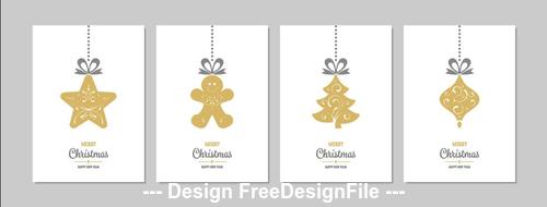 Funny christmas greeting card collection vector