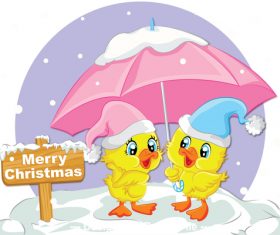 Funny christmas greeting card vector