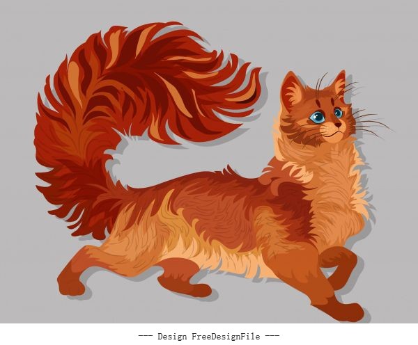 Furry pussy painting brown cute vector