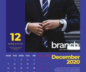 Gentleman cover calendar 2020 vector