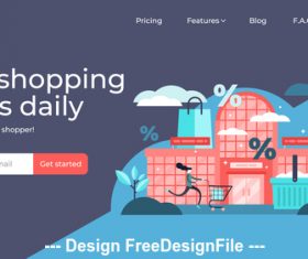 Get shopping deals daily flat illustration vector