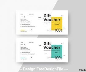 Gift voucher layouts with color blocks vector