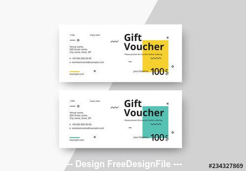Gift voucher layouts with color blocks vector