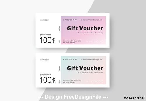 Gift voucher layouts with gradients vector