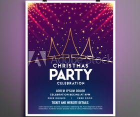 Glittering christmas party flyer vector