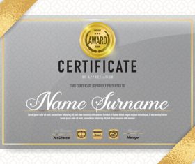 Gold award certifIcate vector