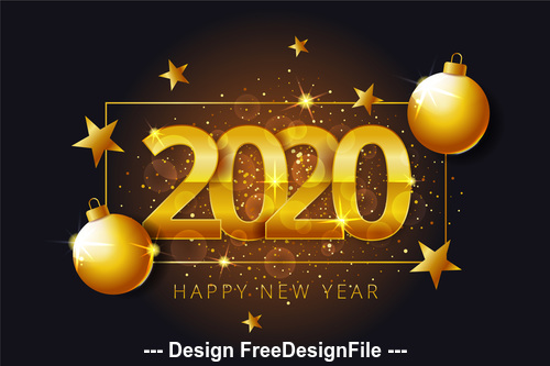 Golden background 2020 christmas new year vector