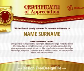 Luxury certificate template golden vector 03 free download