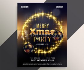 Golden halo 2020 christmas cover flyer template design vector
