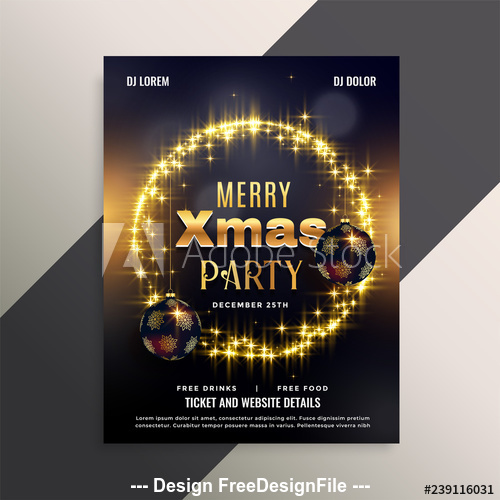 Golden halo 2020 christmas cover flyer template design vector