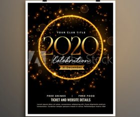 Golden shiny background Christmas celebration cover flyer vector
