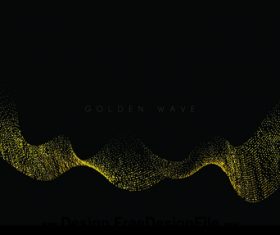 Golden wave background vector