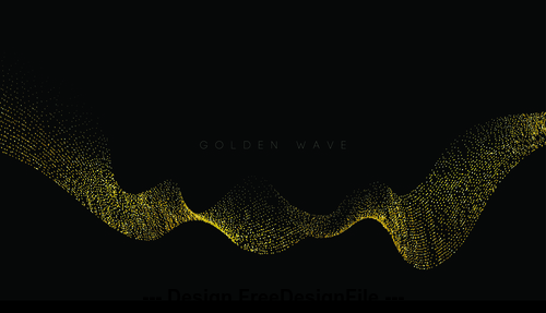 Golden wave background vector