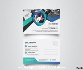 Gradient postcard layout vector