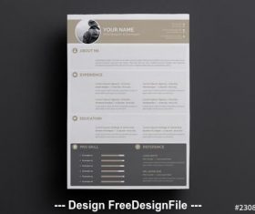 Gray and tan resume vector