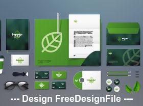 Green background corporate branding identity template vector