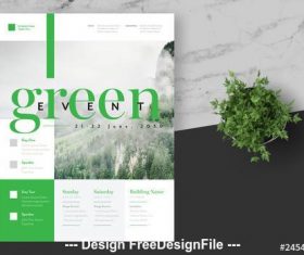 Green event flyer layout vector