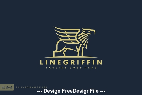 Griffin Lineart logo template vector