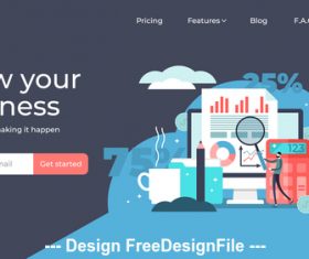 Grow business flat illustration vector