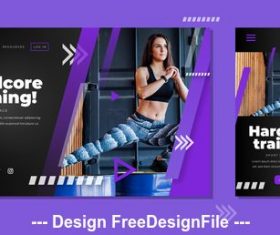 Gym business card design vector