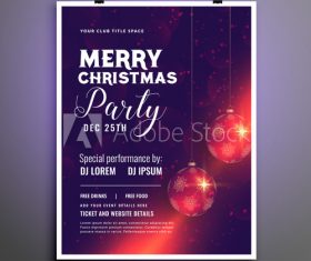 Happy 2020 Christmas cover flyer template design vector