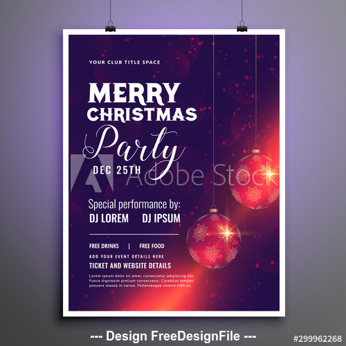 Happy 2020 Christmas cover flyer template design vector
