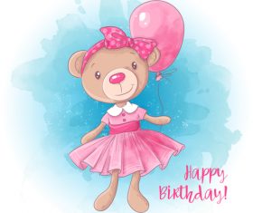 Happy bear cartoon illustration vector