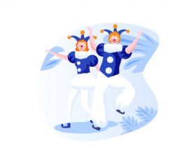 Happy clown cartoon vector