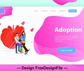 Happy family flat isometric vector 3d concept illustration