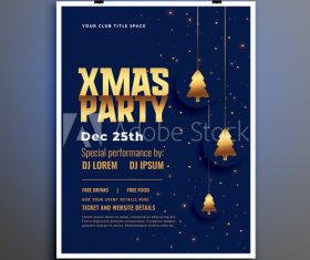 Happy new year christmas party flyer vector