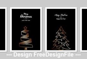 Happy new year greeting card collection vector