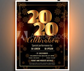 Happy new year party flyer vector