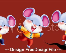 Happy rat poster banner vector