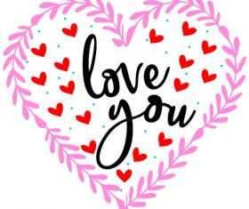 Heart shape valentine day card vector