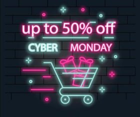 High discount sale colorful neon brand vector