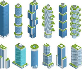 High-rise building construction vector