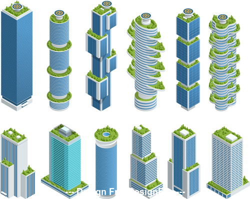 High-rise building construction vector
