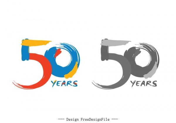 Historical 50 years stock graphic vector