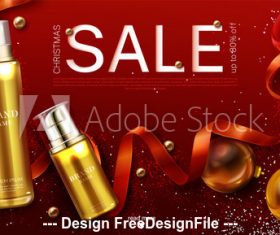 Holiday cosmetics promotion advertising poster vector