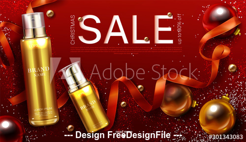 Holiday cosmetics promotion advertising poster vector