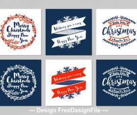 Holiday greeting card collection vector