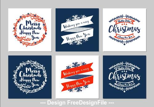 Holiday greeting card collection vector