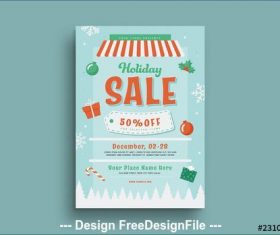 Holiday sale flyer vector