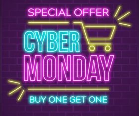 Holiday sperial sale colorful neon card vector