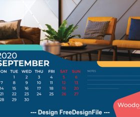Home background calendar 2020 vector 06