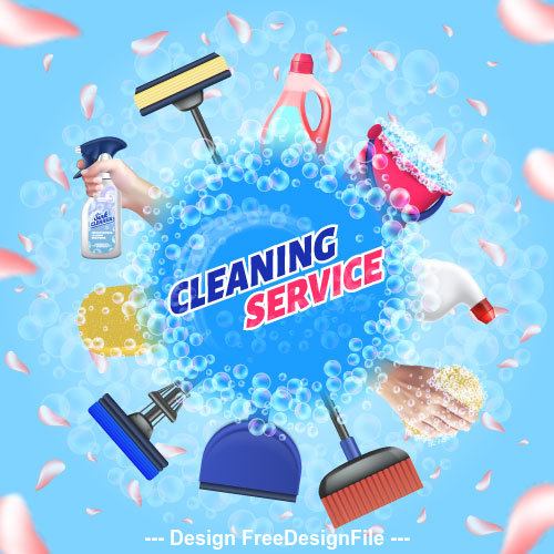 Home cleaning background vector