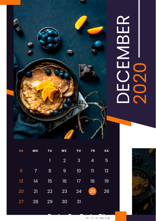 Homemade pasta snack cover 2020 calendar vector