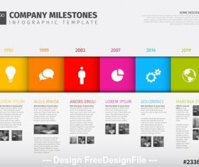 Horizontal six step infographic layout vector