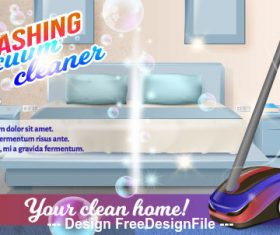 Household vacuum cleaner ad vector